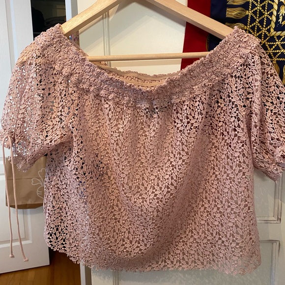 Zara Lace Light Pink Blouse Top - Picture 5 of 6